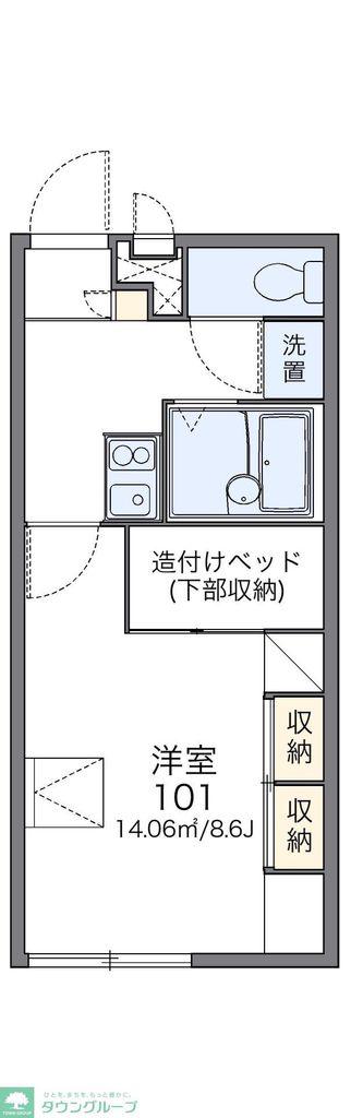 レオパレスヴィルヌーブ(1K/2階)の間取り写真