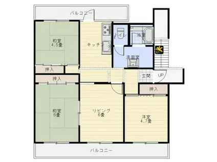 サルヴァトーレ吉原(3DK/4階)の間取り写真