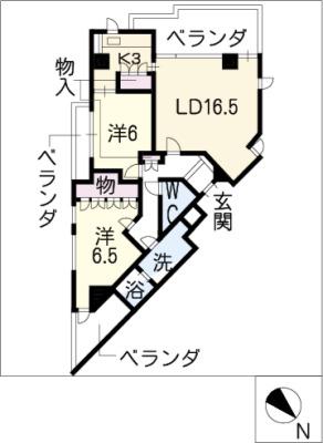 NS21やごと(2LDK/5階)の間取り写真