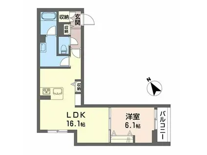 シャーメゾン 桜町(1LDK/2階)の間取り写真