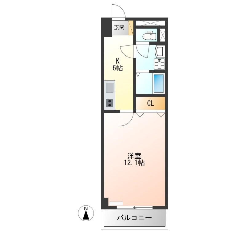 LOTUS MARSH元今泉(1K/8階)の間取り写真