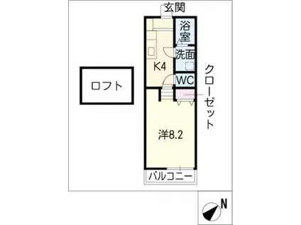 トップハウス南玉垣 2号棟(1K/1階)の間取り写真