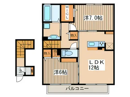 BRYANT PARK A(2LDK/2階)の間取り写真