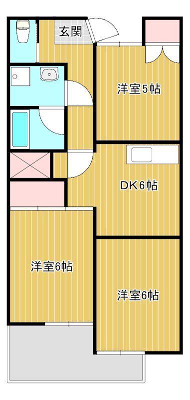城之崎山王ハイツA(3DK/2階)の間取り写真
