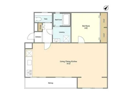 アプリーレ吉祥寺(1LDK/4階)の間取り写真