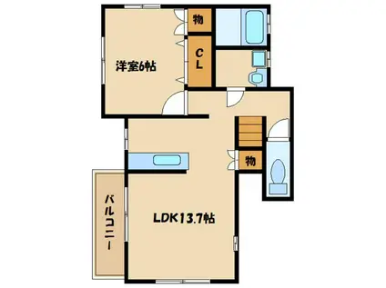 ソレジオ金森(1LDK/2階)の間取り写真