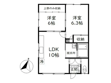コーポ和(2LDK/2階)の間取り写真