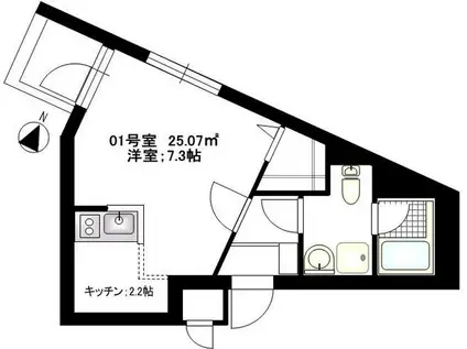 BCASA MODERNA(1K/1階)の間取り写真