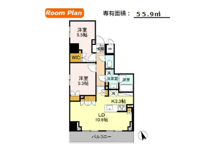 リーラ品川戸越(2LDK/4階)の間取り写真