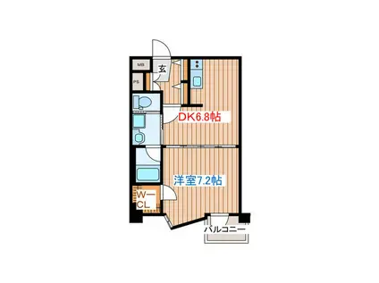 マルタマファイブリッジ(1DK/7階)の間取り写真
