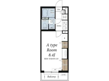 グレイス本厚木III(1K/3階)の間取り写真