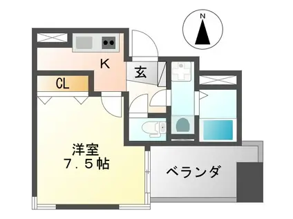 ネクストステージ立花(1K/9階)の間取り写真