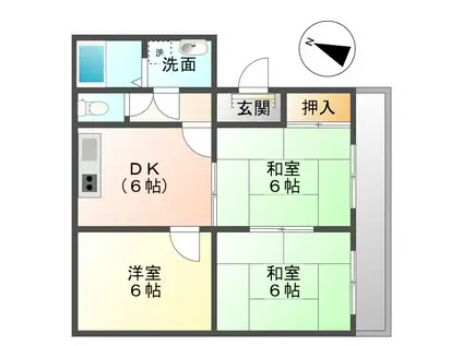 メゾン高島II(3DK/2階)の間取り写真