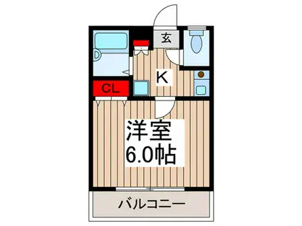 アドフィ東高砂(1K/2階)の間取り写真