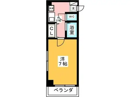 グランシエル(1K/5階)の間取り写真