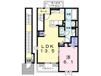 メゾン・ド・フルール(1LDK/3階)の間取り写真