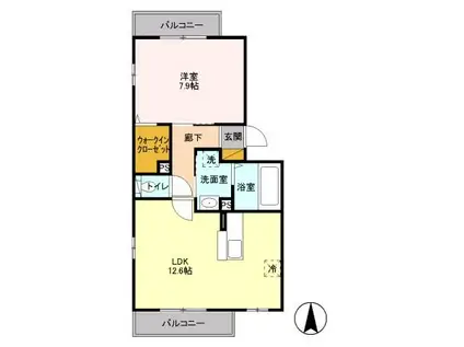 コンフォール ヴァンテ(1LDK/2階)の間取り写真