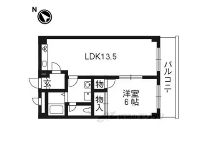 ベルジュール小嶋(1LDK/2階)の間取り写真