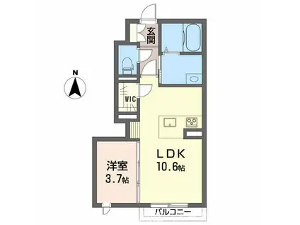 FORENA 天山(1LDK/1階)の間取り写真