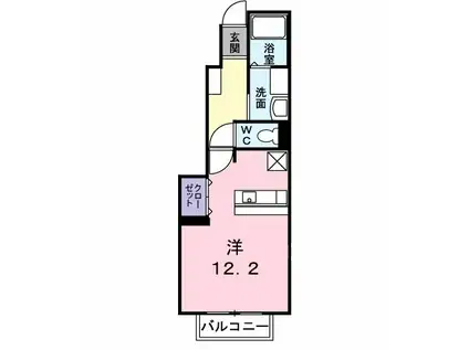 デーア・フィオーレ(ワンルーム/1階)の間取り写真
