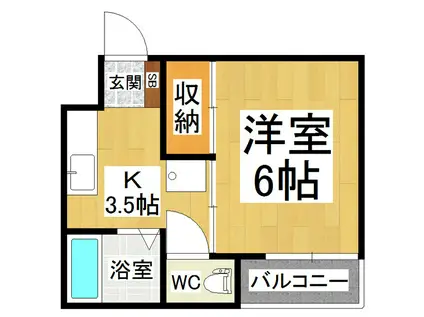 サクラハイツ(1K/2階)の間取り写真