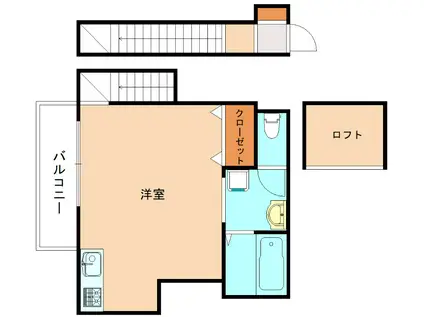 メゾン舞IV(ワンルーム/2階)の間取り写真