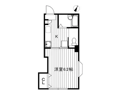 NSサンハイム(1K/3階)の間取り写真