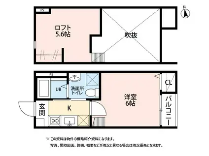 ブエナビスタ長町(1K/2階)の間取り写真
