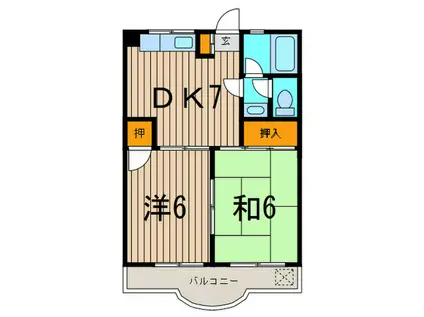 大日ビル(2DK/3階)の間取り写真