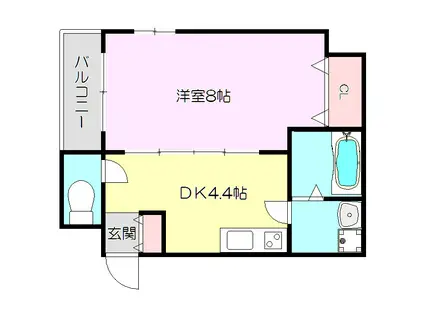 KOKOMOJ.S豊新(1DK/5階)の間取り写真