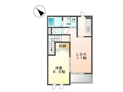 ヴィラセントラル二日市(1LDK/2階)の間取り写真