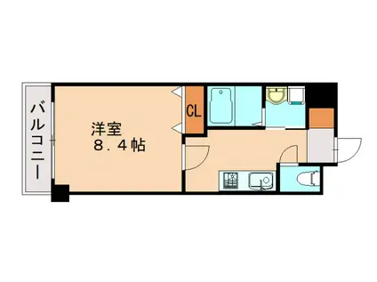 リバーサイド西月隈(1K/2階)の間取り写真