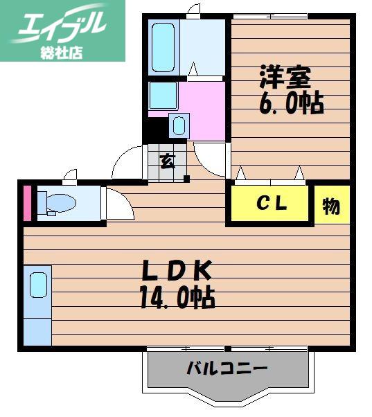 RE APARTMENT(1LDK/2階)の間取り写真
