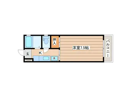 シャイニングプラザ佐竹(1K/4階)の間取り写真