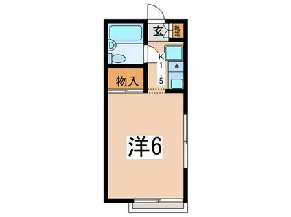 フェルムヤマダB棟(1K/2階)の間取り写真