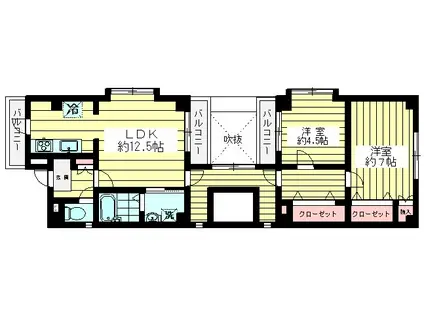 ラフィーネ(2LDK/3階)の間取り写真