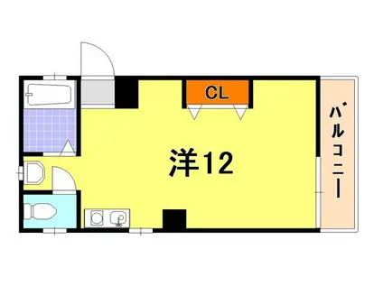 オオギビル(ワンルーム/4階)の間取り写真