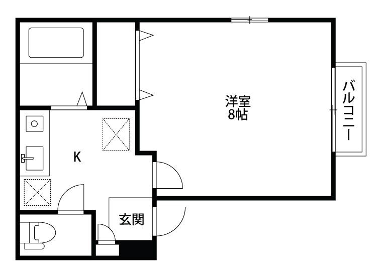 ＪＲ白新線 新潟駅 徒歩30分 2階建 築23年(1K/2階)の間取り写真