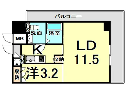 エス・キュート尼崎2(1LDK/13階)の間取り写真