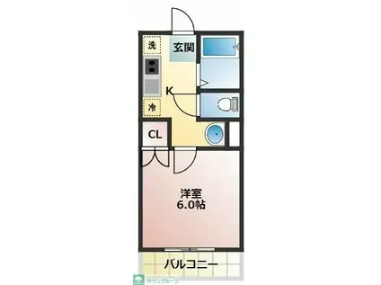 フェニックス柏(1K/1階)の間取り写真