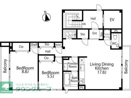 KEEPERS 六本木(2LDK/3階)の間取り写真
