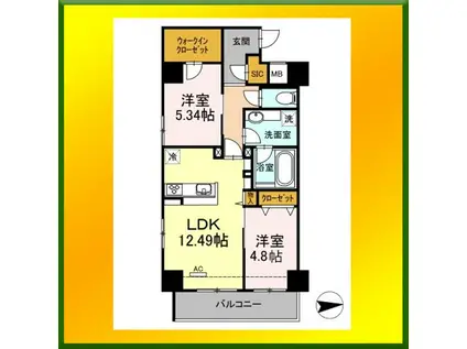 SORA(2LDK/2階)の間取り写真