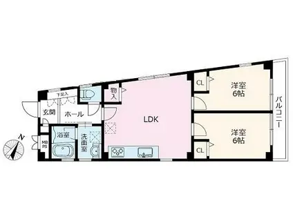 千早ビル(2LDK/3階)の間取り写真