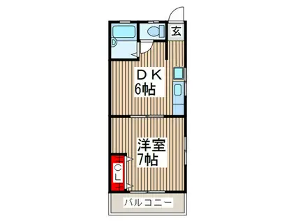 メゾン並木(1DK/2階)の間取り写真