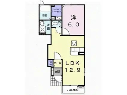 アウローラ(1LDK/1階)の間取り写真