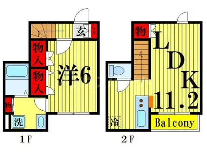 RISE元町(1LDK/1階)の間取り写真