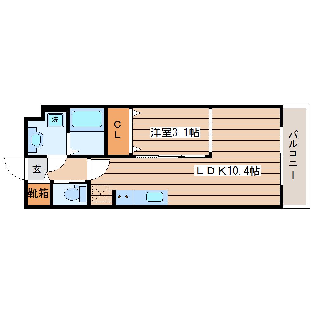 クレール(1LDK/1階)の間取り写真