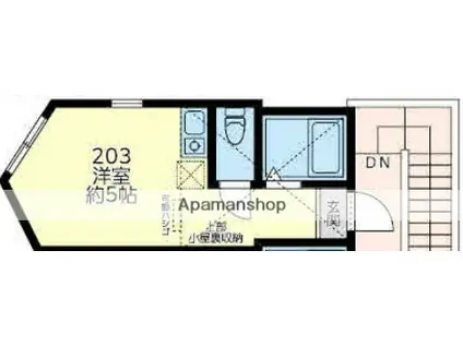 MS ONE(ワンルーム/2階)の間取り写真