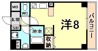 エスペランス(ワンルーム/3階)の間取り写真