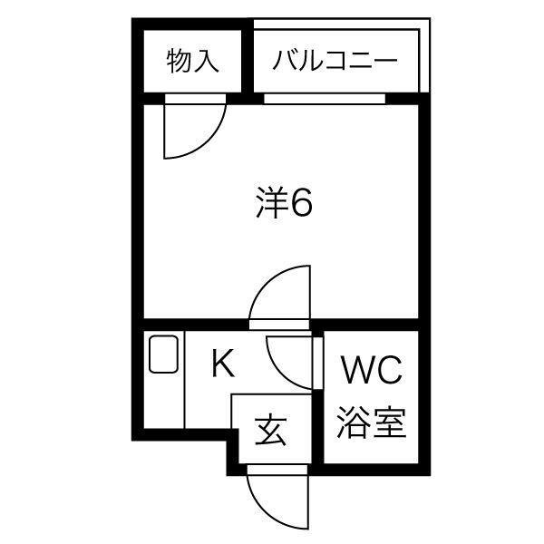 JPアパートメント枚方(1K/1階)の間取り写真